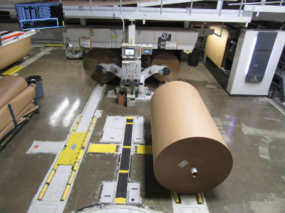 Roll Staged at Corrugator Unwind